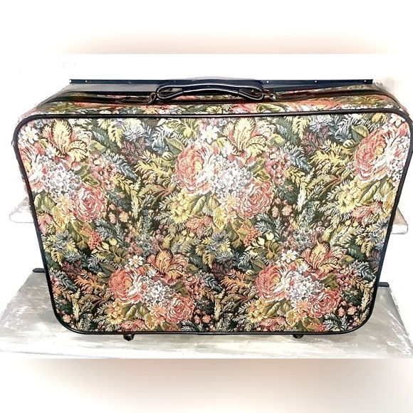 Verdi Vintage 90s Floral Tapestry Luggage matching set of 4 suit case vacation - Picture 4 of 15